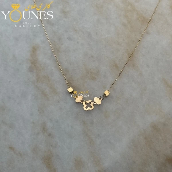 گردنبند طلا ونکلیفی و مکعب